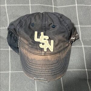Vintage Navy Blue Cap with Embroidered Logo